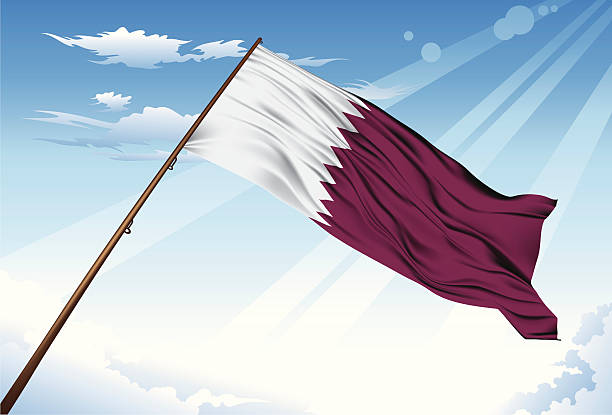 флаг катара - qatari flag stock illustrations