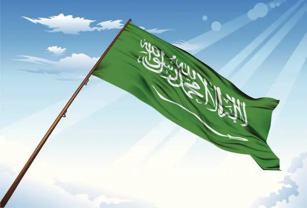 Vector illustration of Saudi Arabia flag