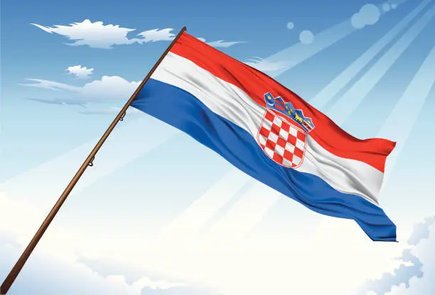 Vector illustration of Croatia Flag