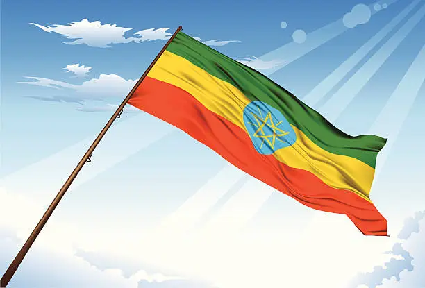 Vector illustration of Ethiopia Flag