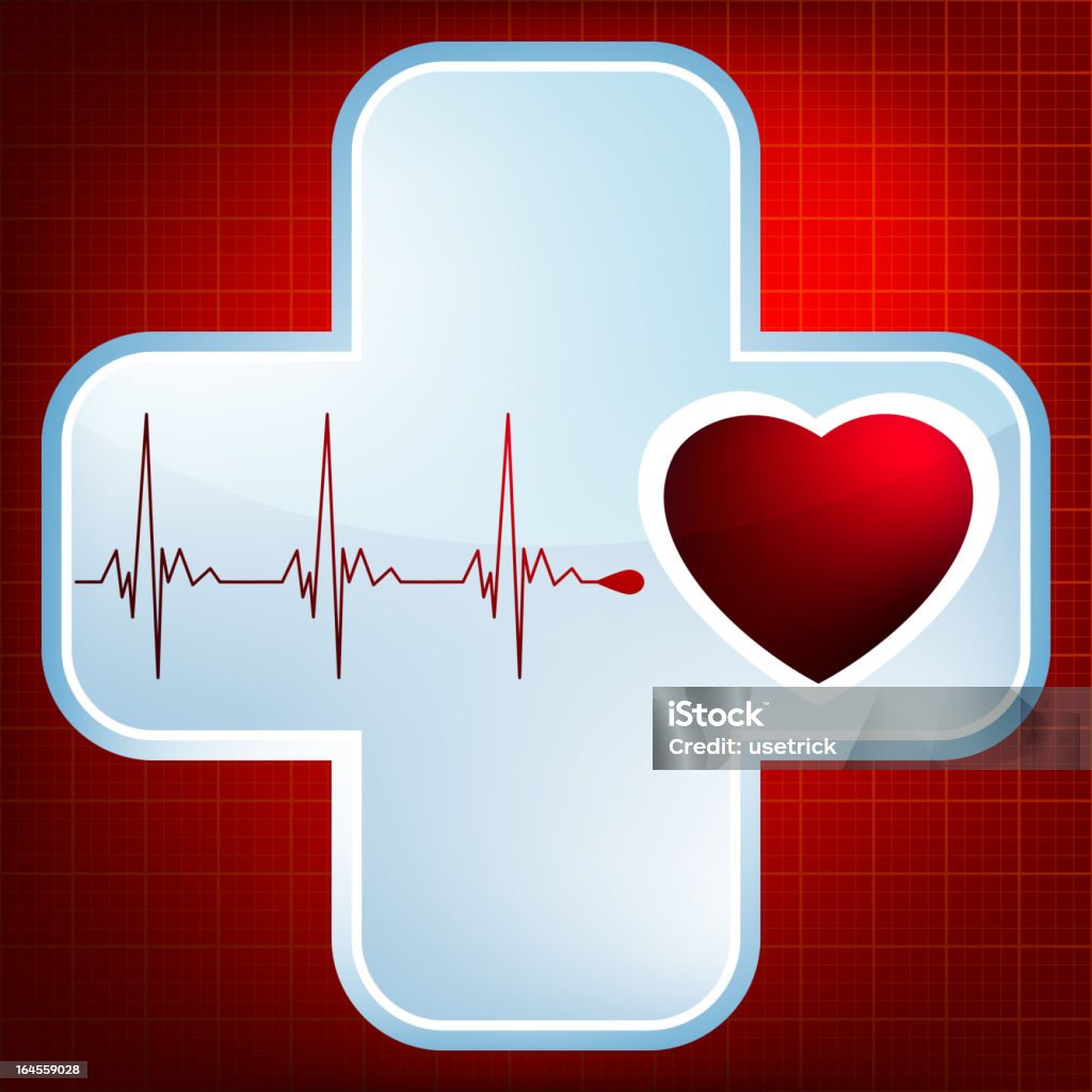 Símbolo de corazón y ritmo cardíaco.  EPS 8 - arte vectorial de Asistencia sanitaria y medicina libre de derechos