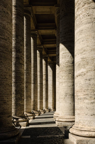 Beautiful view of Bernini's Colonnade in Saint Peter's square in the Vatican