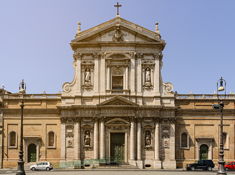 Main facade of the Church of Santa Susanna, in the city of Rome