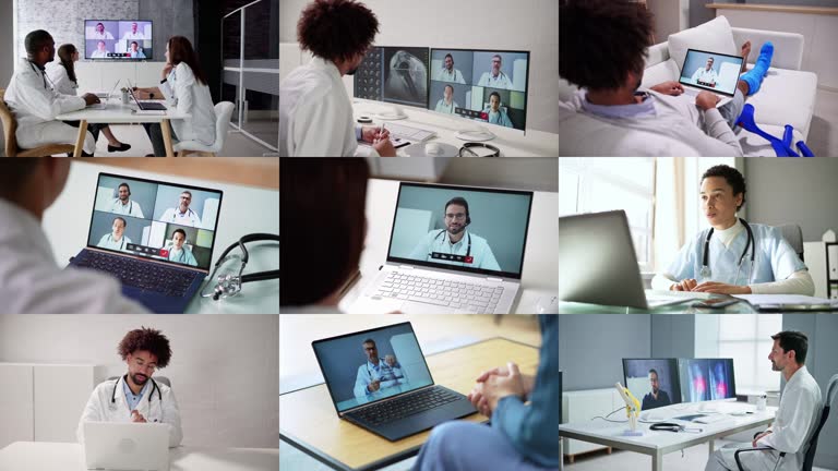 Physician Doctor Video Conference Learning Webinar Group