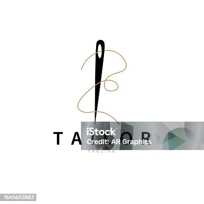 istock Tailor Logo, Needle And Thread Vector Illustration Design 1645603883