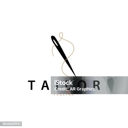 istock Tailor Logo, Needle And Thread Vector Illustration Design 1645603931