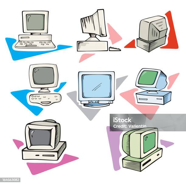 Types Computer Communication Drawing Communications Illustration Set Computers 2 Stock Illustration ...