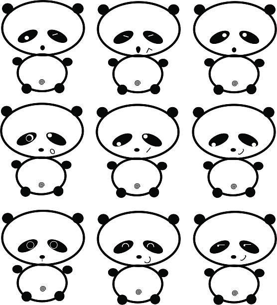 panda pattern vector art illustration