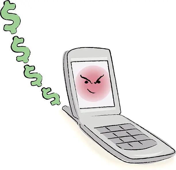 Vector illustration of Mean Phone - High Costs