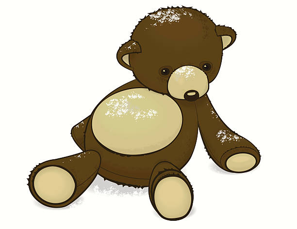 teddy bear covered in snow - ian stock illustrations