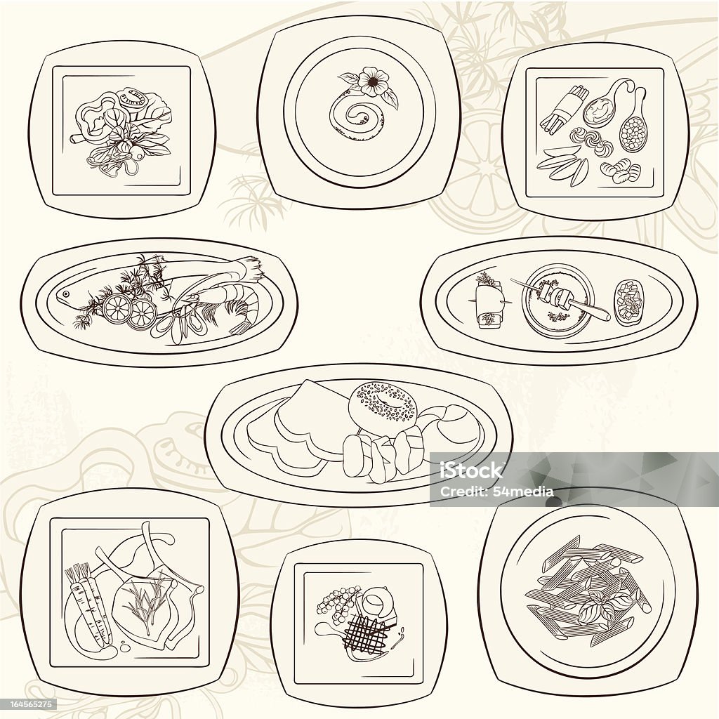 レストランメニューカードのお食事 - イラストレーションのロイヤリティフリーベクトルアート