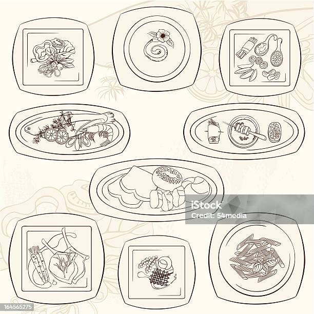 Ресторан Меню Блюд — стоковая векторная графика и другие изображения на тему Иллюстрация - Иллюстрация, Ньокки, Каре ягнёнка