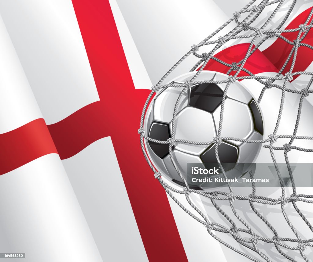 Cage de but de football de drapeau anglais. - clipart vectoriel de Activité libre de droits