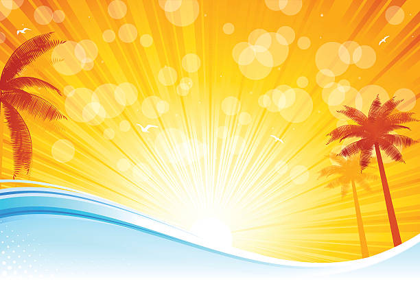 Summer illustration background vector art illustration