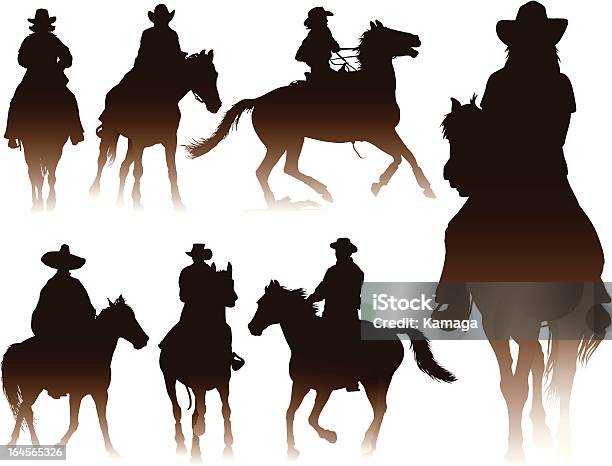 Ilustración de Cabalgatas y más Vectores Libres de Derechos de Equitación - Equitación, Silueta, Caballo - Familia del caballo