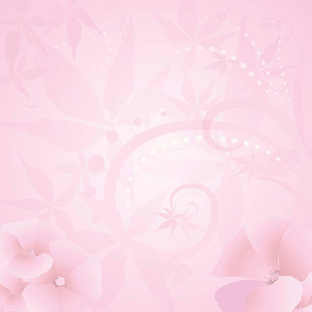 Floral pink background vector art illustration