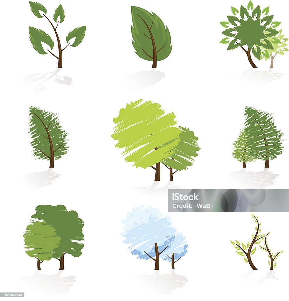 Tree Symbols Set Stock Illustration - Download Image Now - Abstract ...
