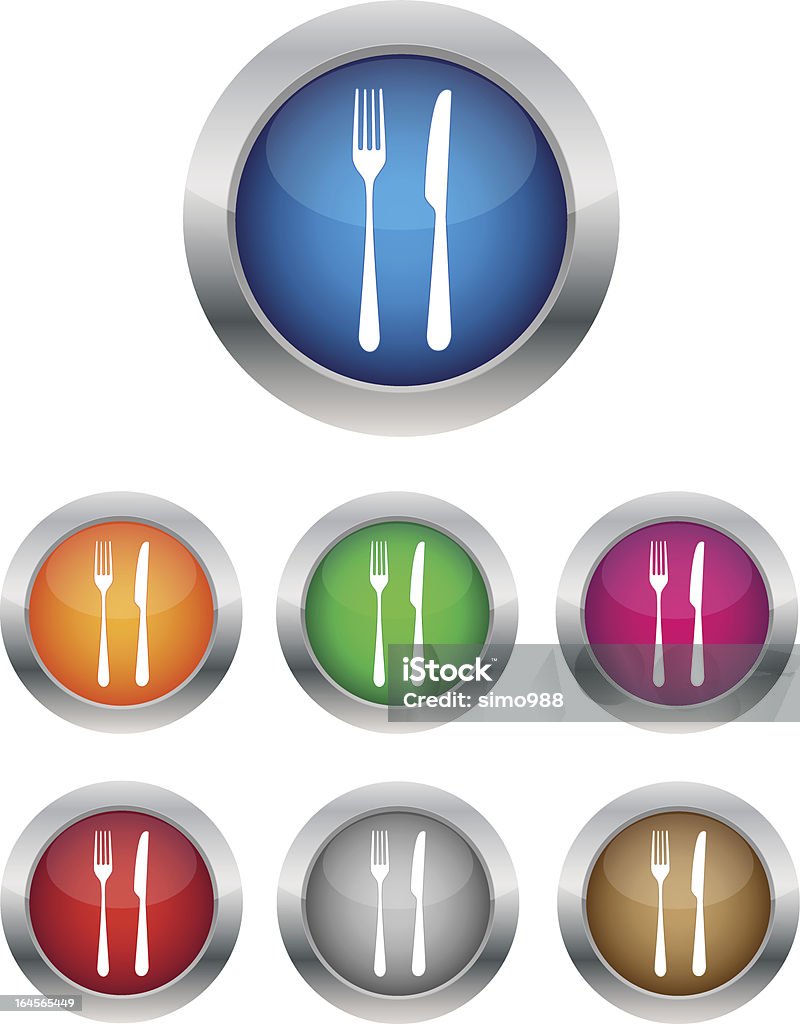 Meals Buttons Restaurant Buttons Stock Illustration - Download Image Now - Blue ...