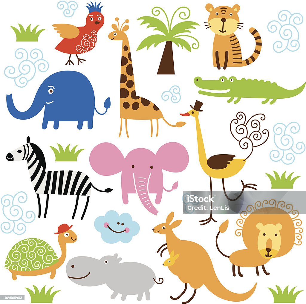 Conjunto de vectores animales Monada - arte vectorial de Monada libre de derechos