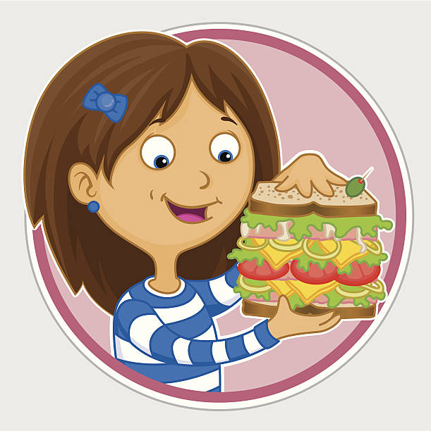 illustrazioni stock, clip art, cartoni animati e icone di tendenza di delizioso sandwich - food lunch vegetable pattern