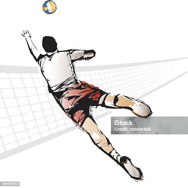 Giocatore Di Pallavolo - Immagini vettoriali stock e altre immagini di Pallavolo al chiuso - Pallavolo al chiuso, Pallavolo, Poster