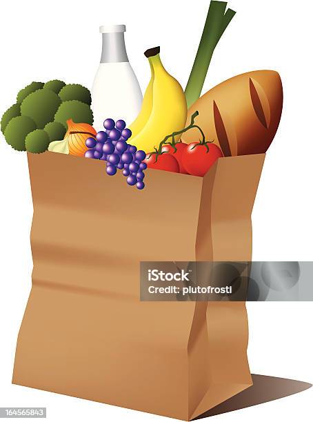 Ilustración de Bolsa De Papel De Comestibles y más Vectores Libres de Derechos de Ajo - Ajo, Alimento, Bebida