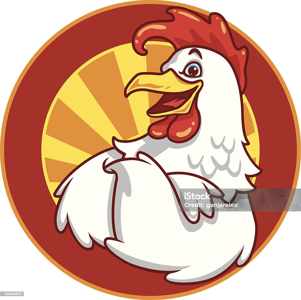 Chicken Emblem Chicken hands crossed. Chicken and background are separated. Chicken - Bird stock vector