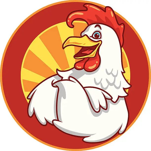 Vector illustration of Chicken Emblem