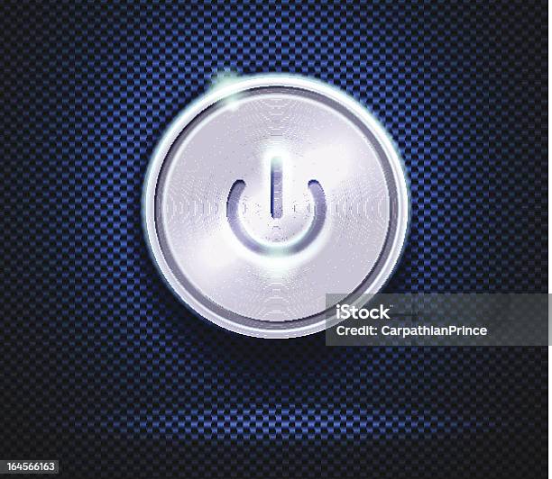 Stylish Computer Power Button Stock Illustration - Download Image Now - Carbon Fibre, Pattern, Textured