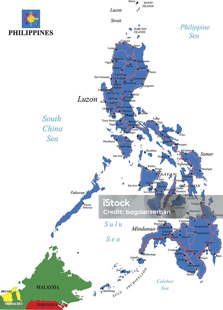 Филиппины карта - Векторная графика Карта роялти-фри
