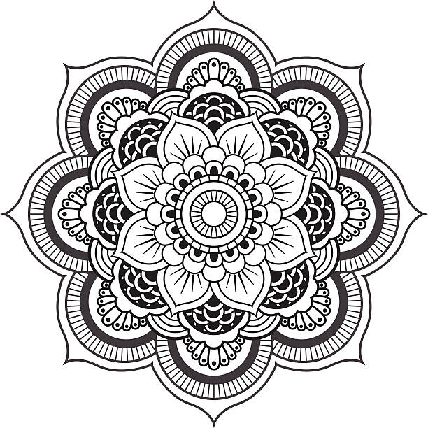 Mandala. Round Ornament Pattern AI10 EPS file. No transparency used. mandala stock illustrations