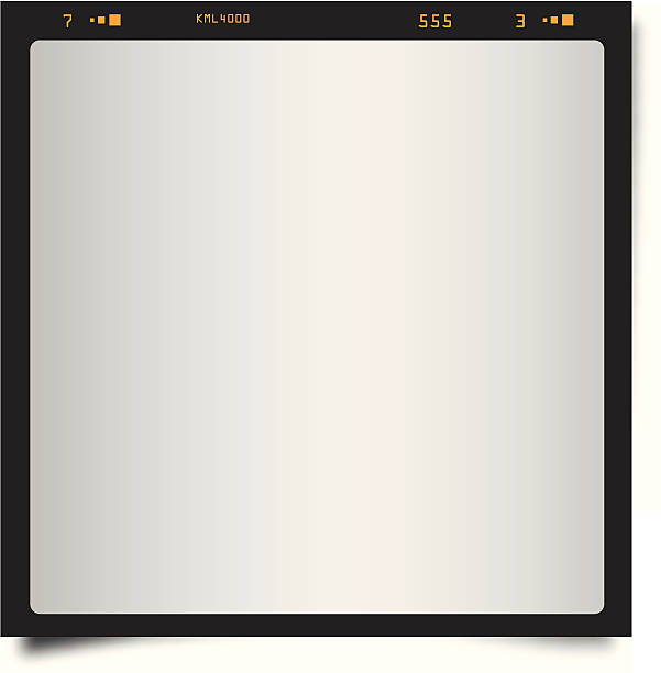 Black Polaroid Style Frame Drawing of a black Polaroid frame. contact sheet stock illustrations