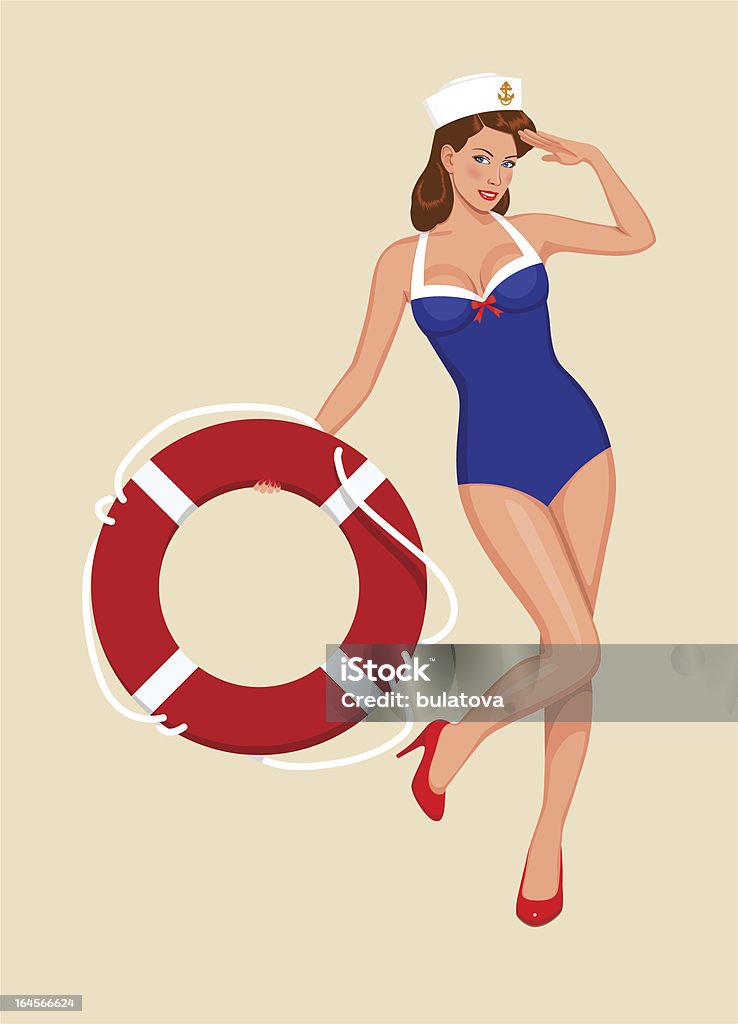 Sailor femme pin-up - clipart vectoriel de Pin up libre de droits