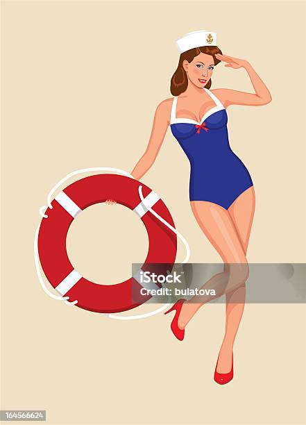 Sailor Femme Pinup Vecteurs libres de droits et plus d'images vectorielles de Pin up - Pin up, Marin, Secteur de la mode