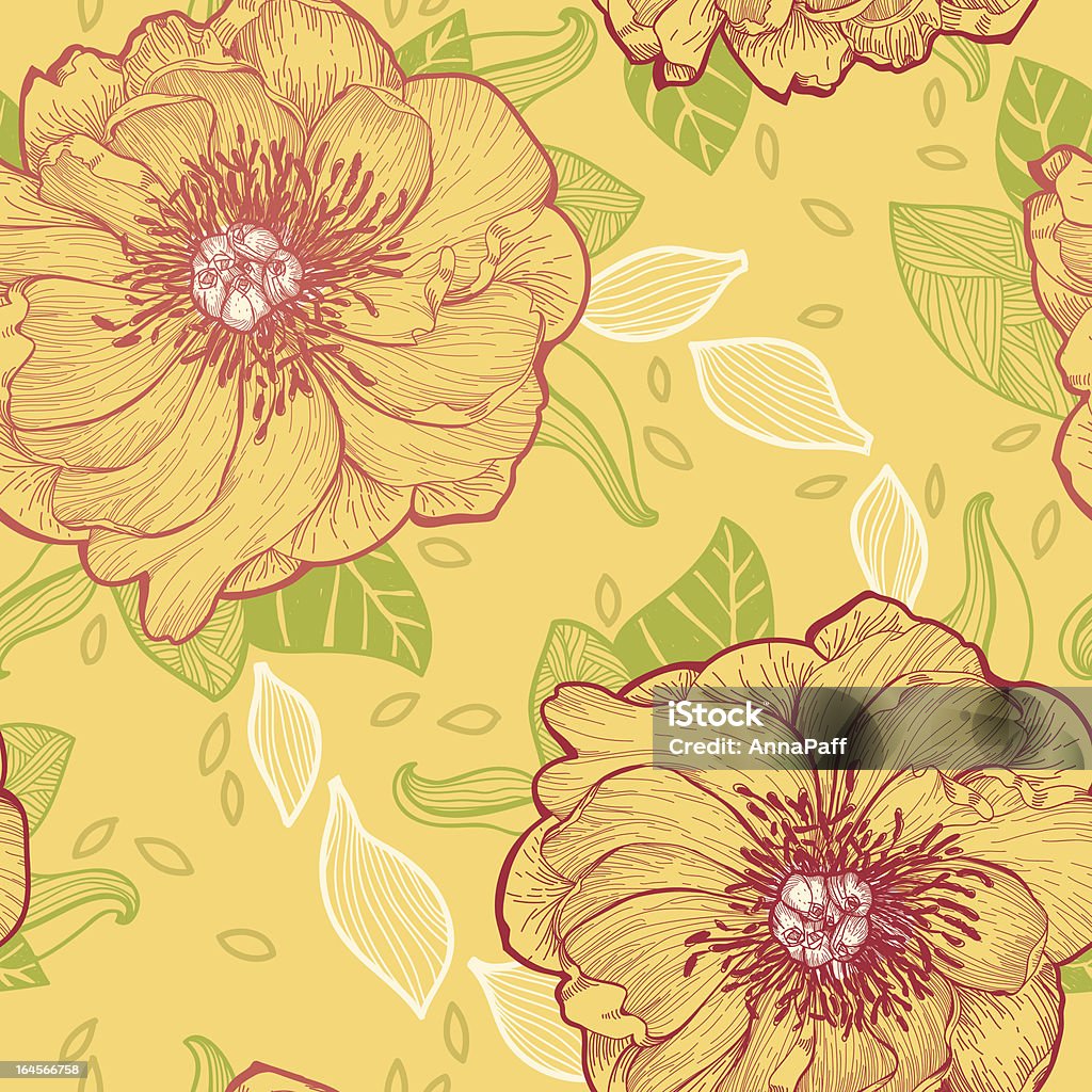 Vecteur motif floral fleurs avec Pivoines - clipart vectoriel de Arbre en fleurs libre de droits