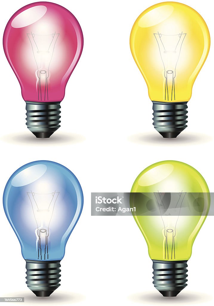 Vector colorido lámparas - arte vectorial de Amarillo - Color libre de derechos