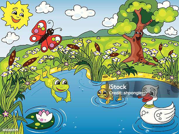 Ilustración de Fauna O Flora De Estanque y más Vectores Libres de Derechos de Pato - Pájaro acuático - Pato - Pájaro acuático, Agua, Animal