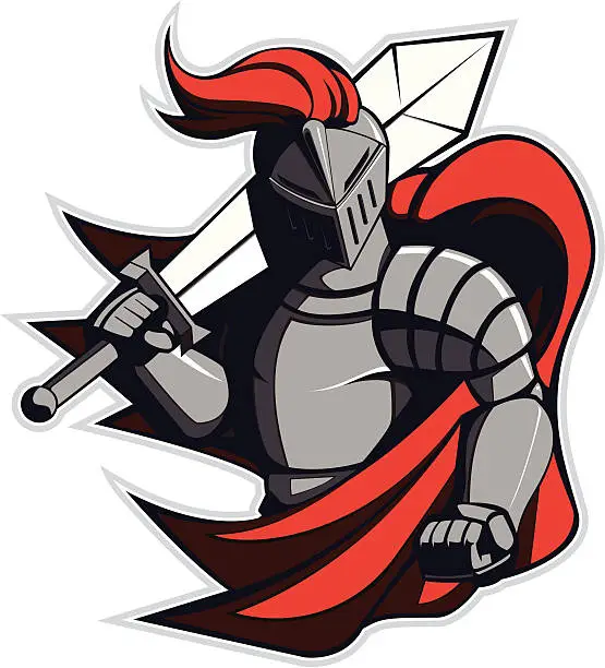 Vector illustration of Powerful knight