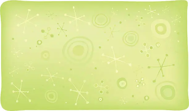 Vector illustration of Green stars and circles background