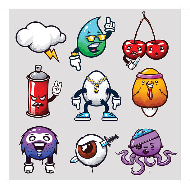 Graffiti Bizarre Characters Stock Illustration - Download Image
