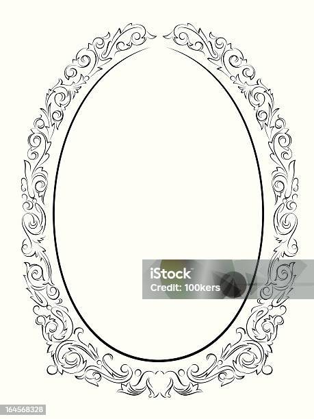 Vetores de Caligrafia Penmanship Oval Barroco Moldura Preta e mais imagens de Elipse - Elipse, Enfeitado, Moldura de Quadro - Composição