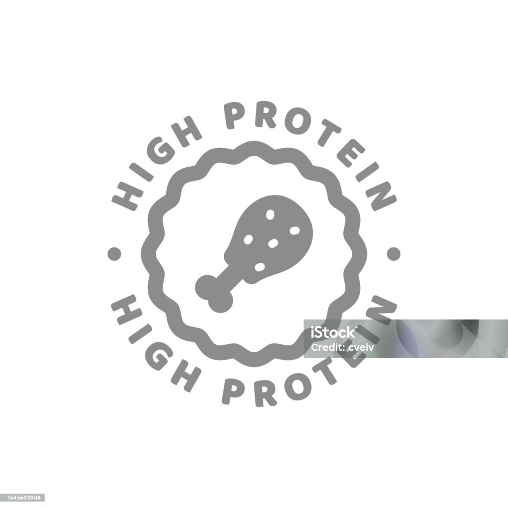 High Protein Sticker High Protein Food Vector Label Stock Illustration - Download Image Now ...