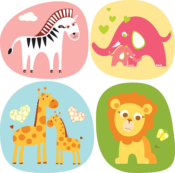 cute_animals vector art illustration