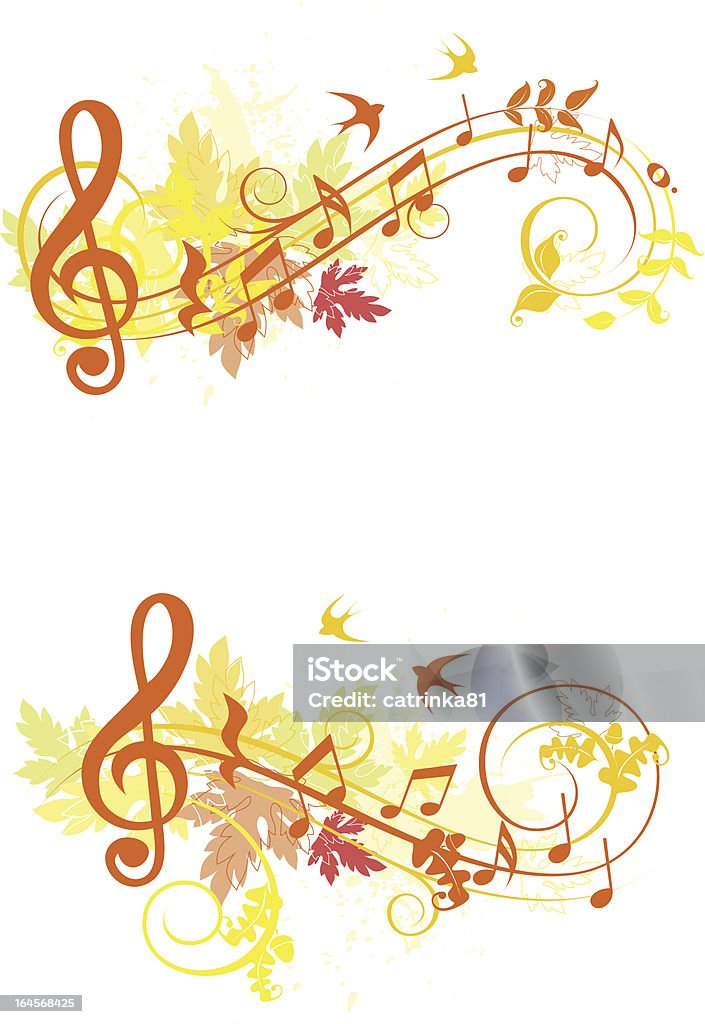 Outono conjunto de elementos de design - Vetor de Música royalty-free