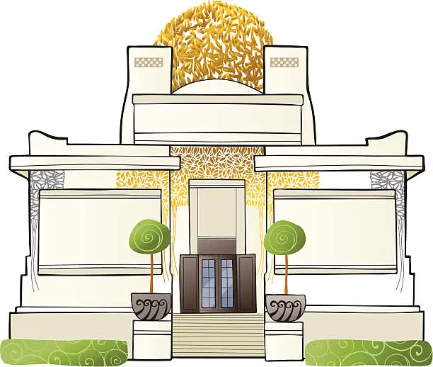 Vector illustration of Secession Building, Art Nouveau in Vienna