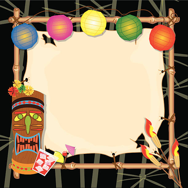 Retro Tiki Luau Party Stock Illustration - Download Image Now - Luau, Party  - Social Event, Tiki - iStock