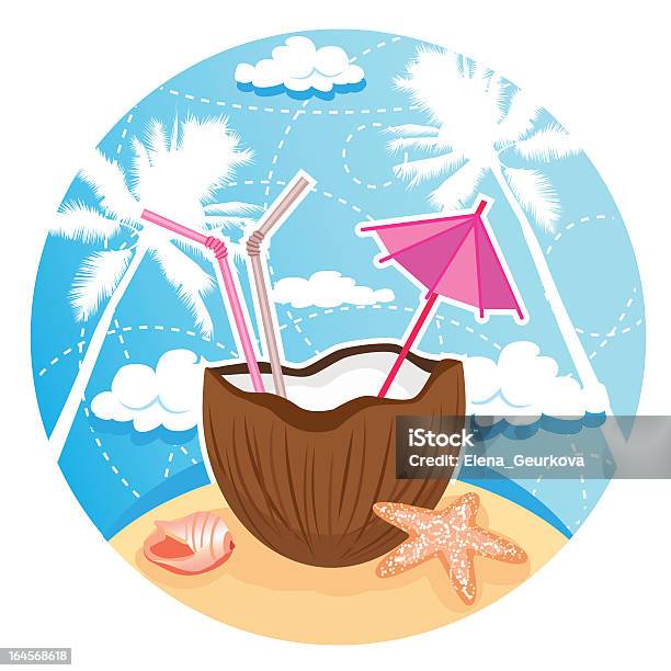 Coconut Cocktail Stock Illustration - Download Image Now - Alcohol - Drink, Drink, Tropical Climate