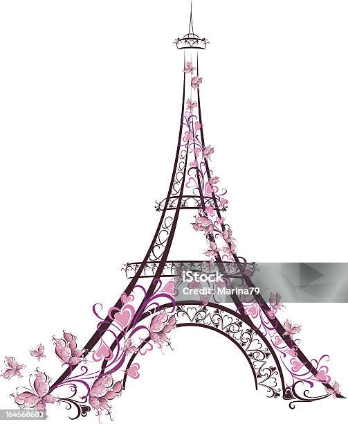 Wieża Eiffla Paryż Francja - Stockowe grafiki wektorowe i więcej obrazów Wieża Eiffla - Wieża Eiffla, Architektura, Bez ludzi