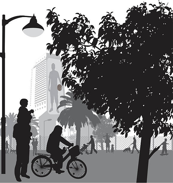 city city silhouette basketball sport street silhouette stock illustrations