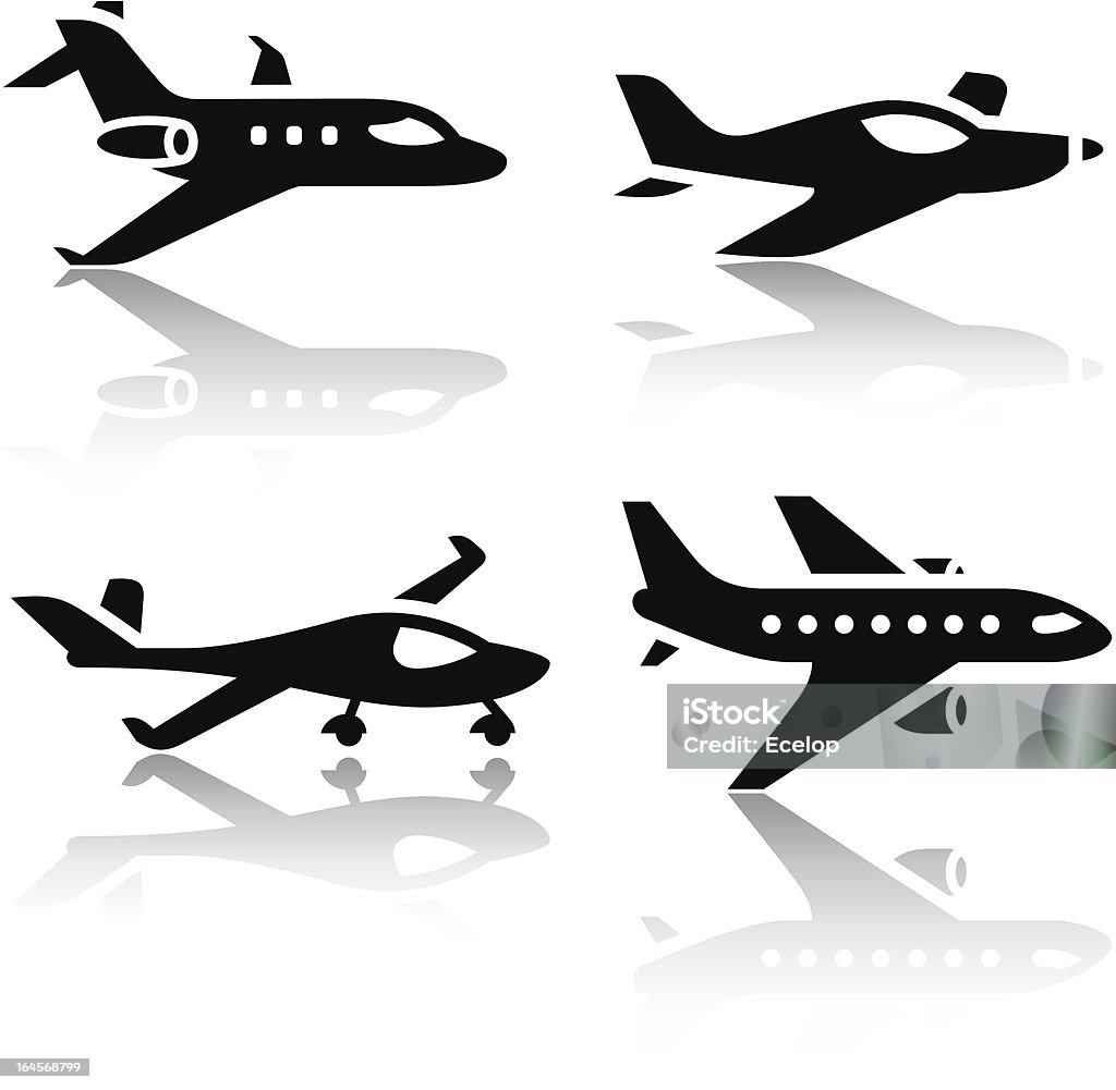 Zestaw ikon transportu-samolot pasażerski - Grafika wektorowa royalty-free (Biznes)